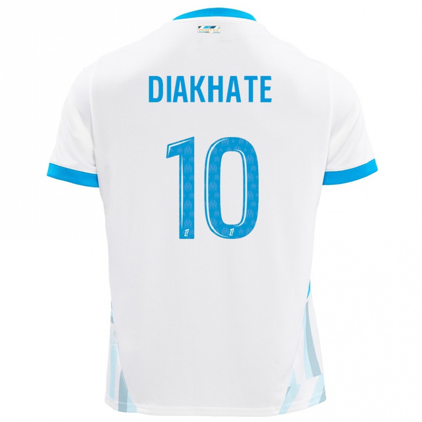 Kids Football Ndeye Awa Diakhaté #10 White Sky Blue Home Jersey 2024/25 T-Shirt