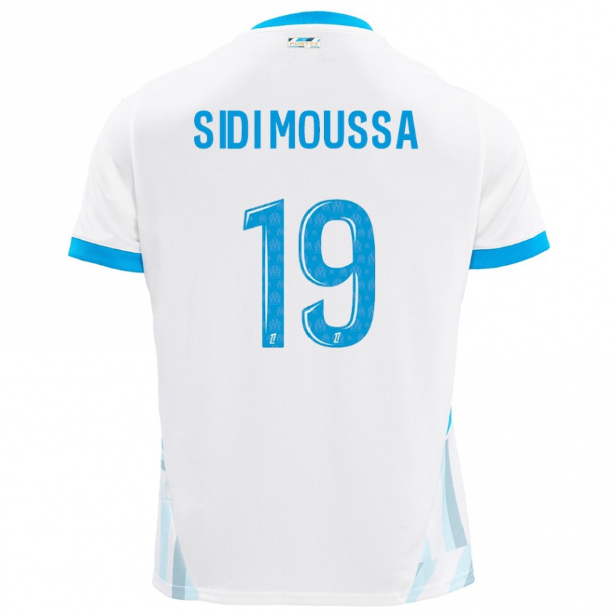 Kids Football Salima Sidi Moussa #19 White Sky Blue Home Jersey 2024/25 T-Shirt