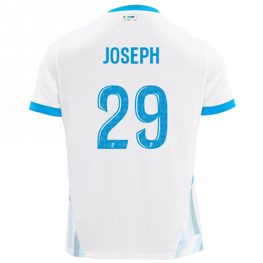 Kids Football Darlina Joseph #29 White Sky Blue Home Jersey 2024/25 T-Shirt