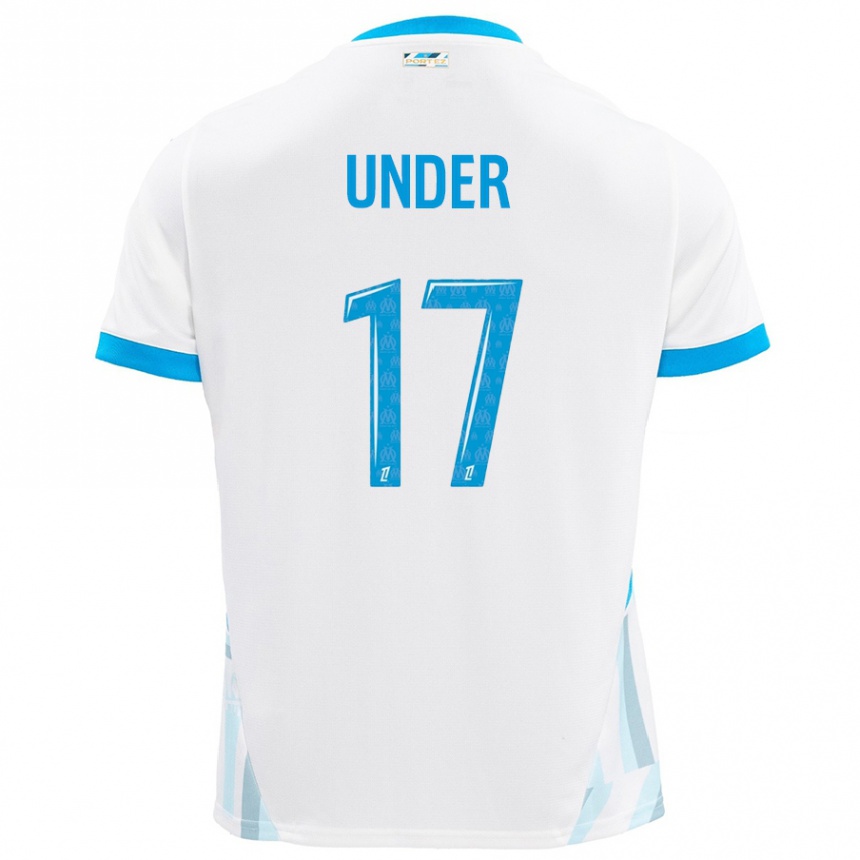 Kids Football Cengiz Under #17 White Sky Blue Home Jersey 2024/25 T-Shirt