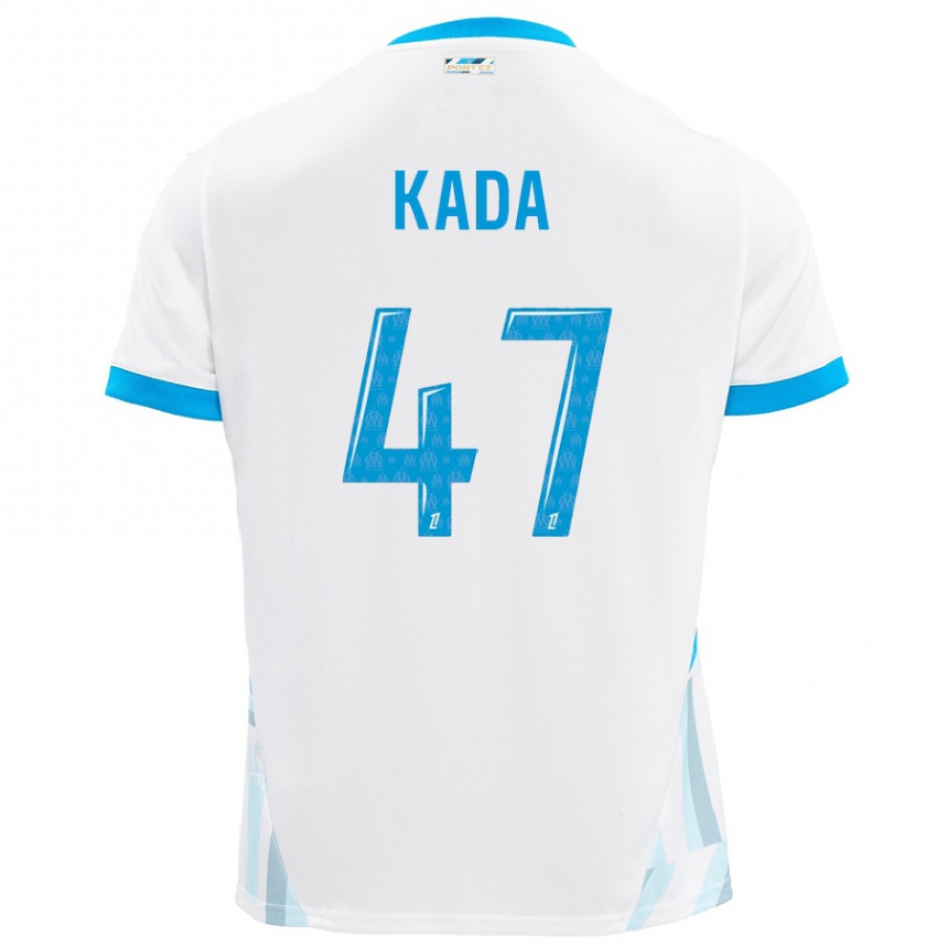 Kids Football Joakim Kada #47 White Sky Blue Home Jersey 2024/25 T-Shirt