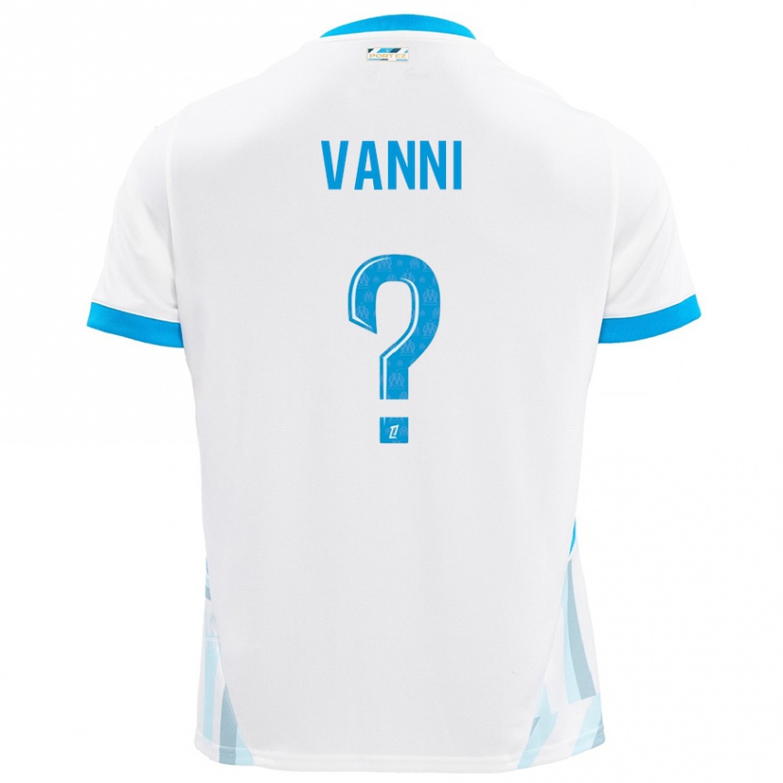 Kids Football Fabio Vanni #0 White Sky Blue Home Jersey 2024/25 T-Shirt