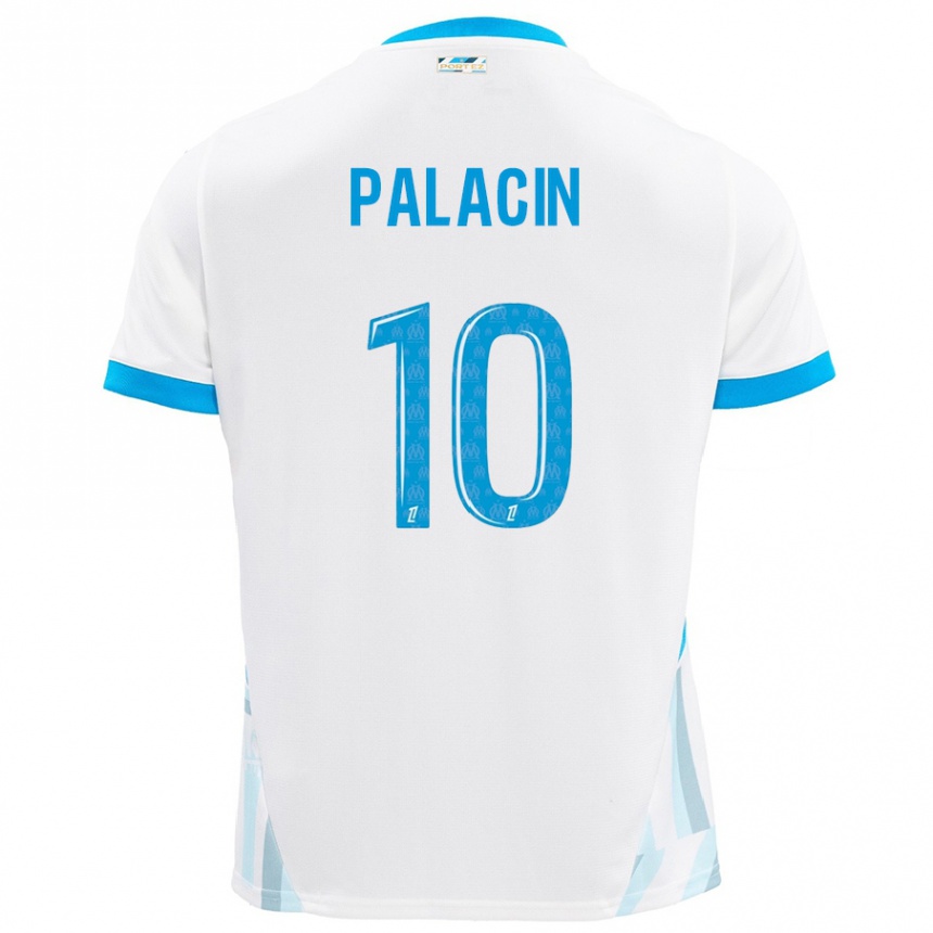 Kids Football Sara Palacin #10 White Sky Blue Home Jersey 2024/25 T-Shirt