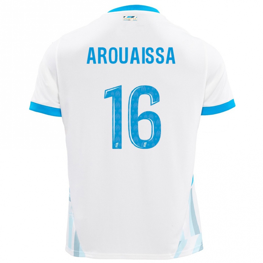 Kids Football Ines Arouaissa #16 White Sky Blue Home Jersey 2024/25 T-Shirt