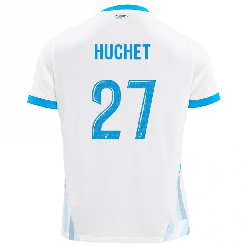 Kids Football Sarah Huchet #27 White Sky Blue Home Jersey 2024/25 T-Shirt