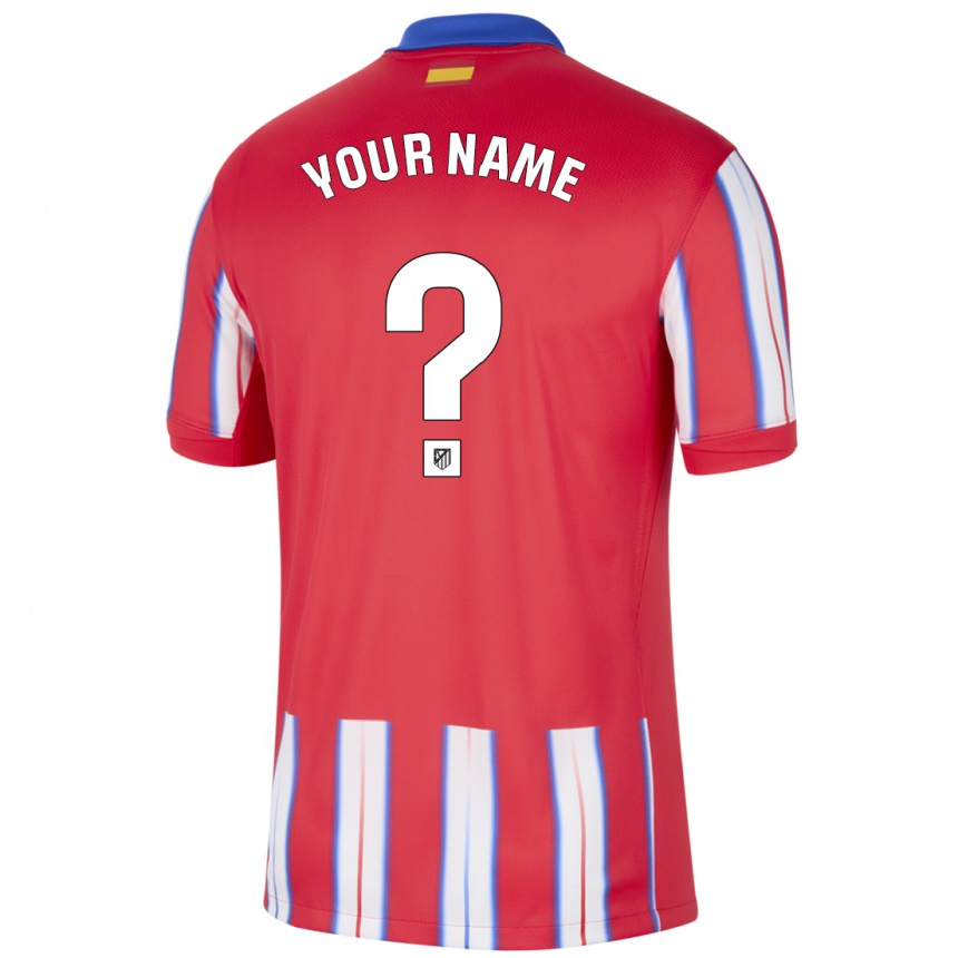 Kids Football Your Name #0 Red White Blue Home Jersey 2024/25 T-Shirt