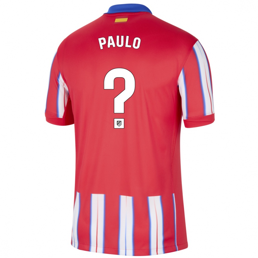 Kids Football Marcos Paulo #0 Red White Blue Home Jersey 2024/25 T-Shirt