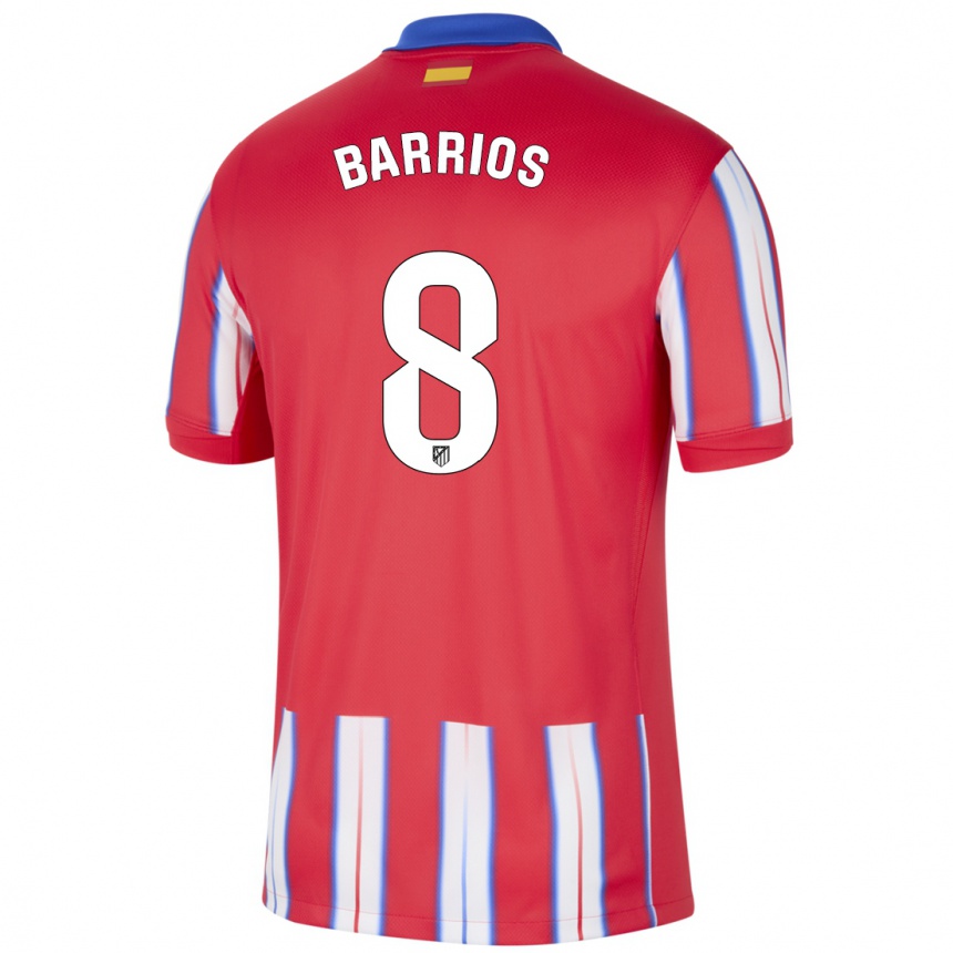 Kids Football Pablo Barrios #8 Red White Blue Home Jersey 2024/25 T-Shirt