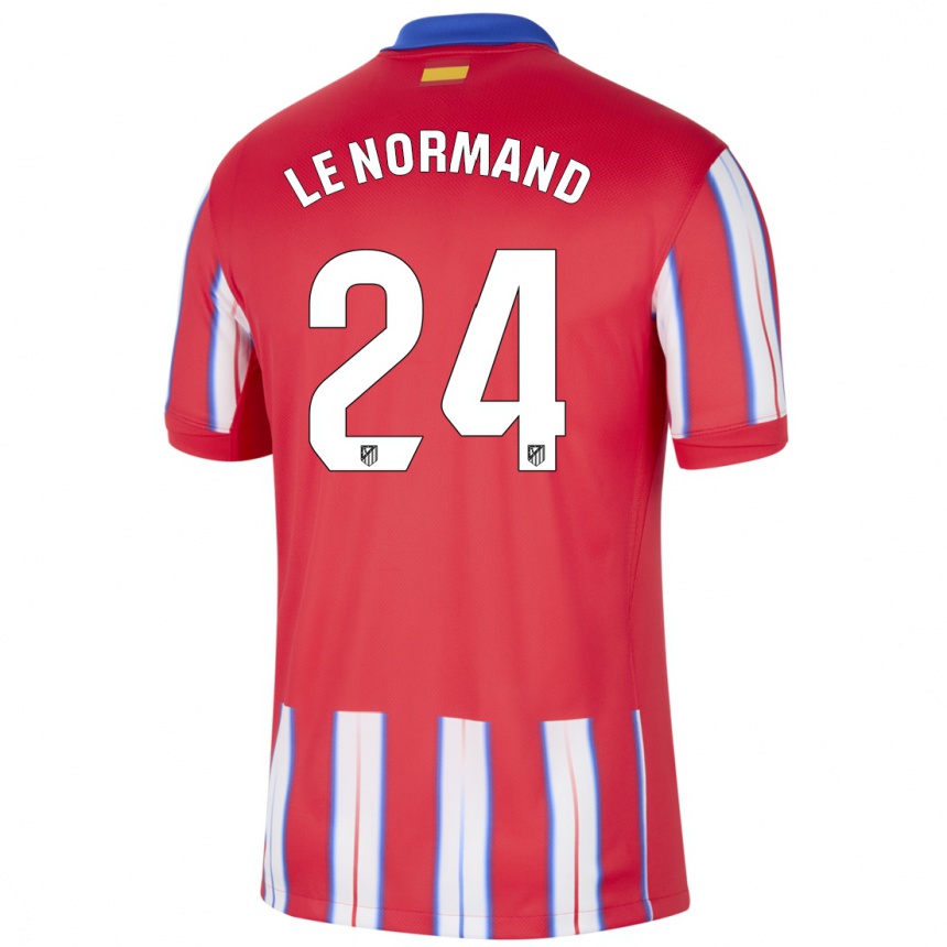 Kids Football Robin Le Normand #24 Red White Blue Home Jersey 2024/25 T-Shirt