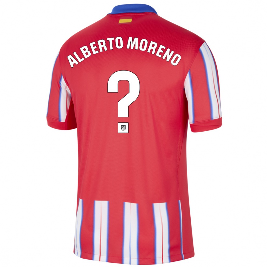 Kids Football Alberto Moreno #0 Red White Blue Home Jersey 2024/25 T-Shirt