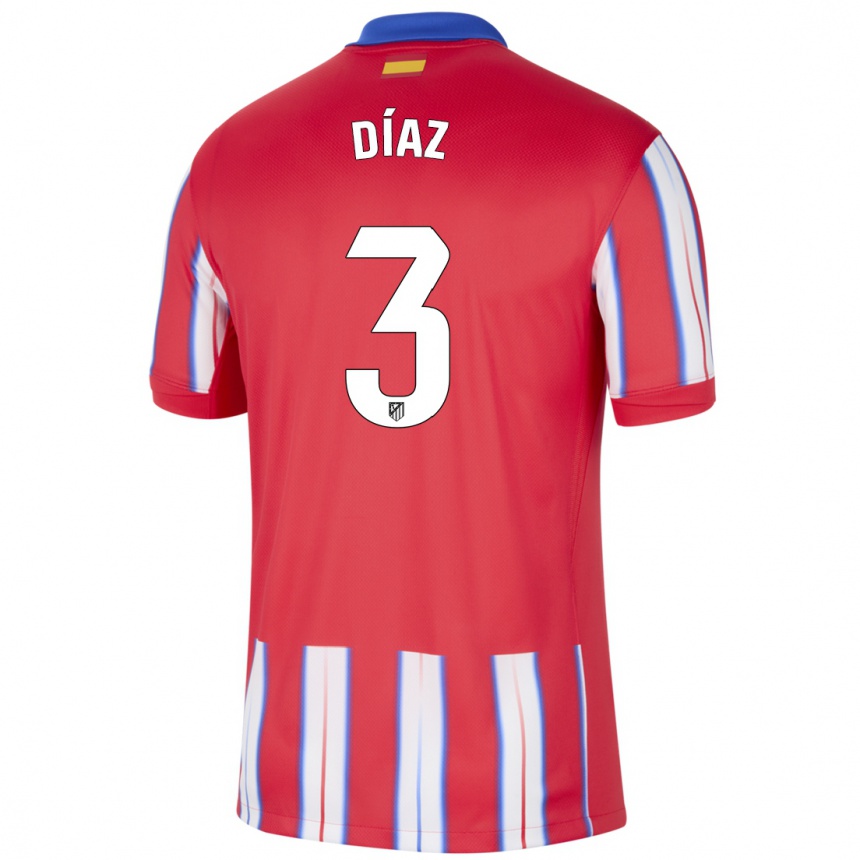 Kids Football Julio Díaz #3 Red White Blue Home Jersey 2024/25 T-Shirt