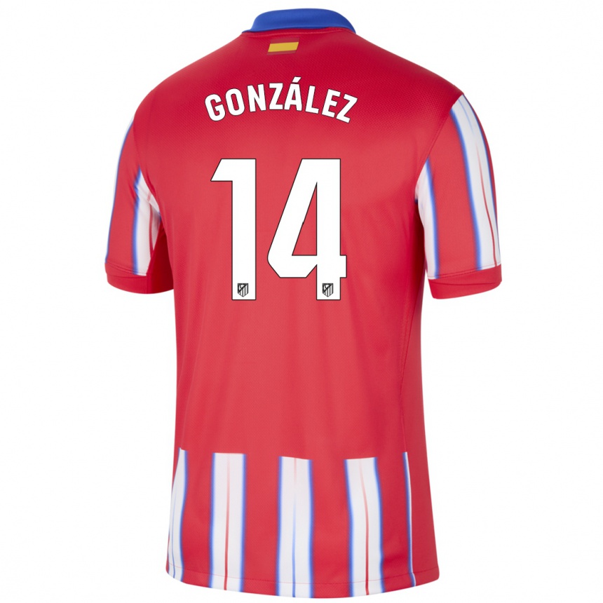 Kids Football Joaquín González #14 Red White Blue Home Jersey 2024/25 T-Shirt