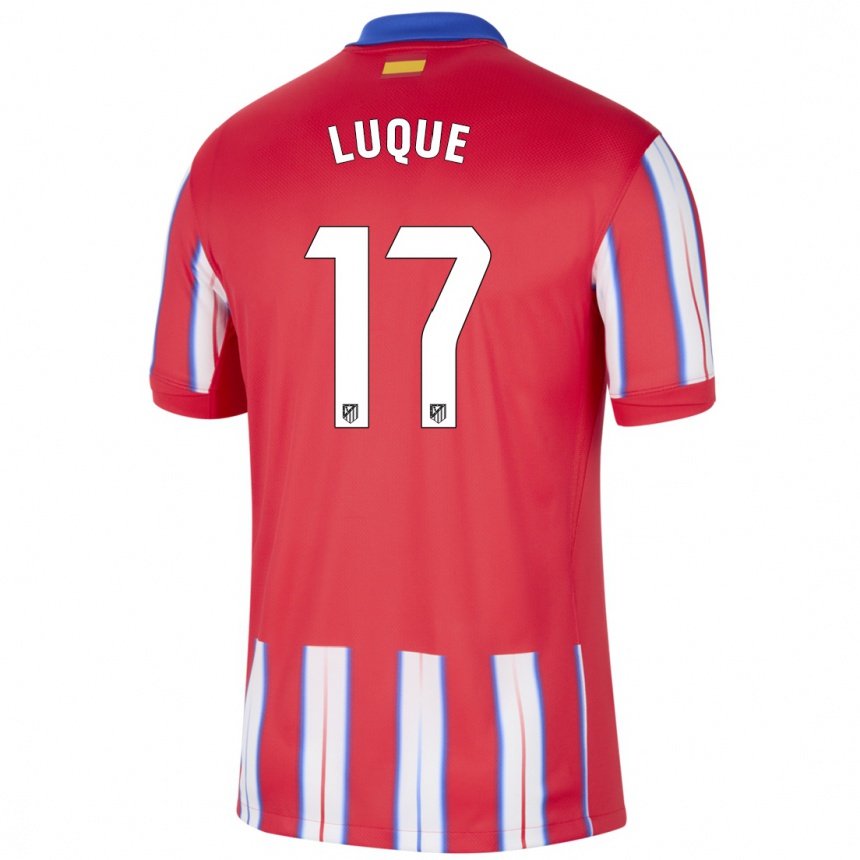 Kids Football Iker Luque #17 Red White Blue Home Jersey 2024/25 T-Shirt