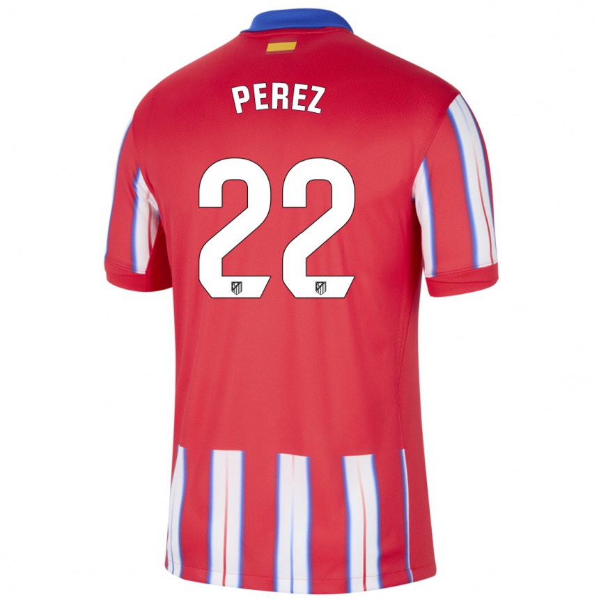 Kids Football Pablo Pérez #22 Red White Blue Home Jersey 2024/25 T-Shirt