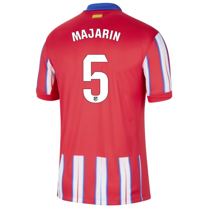 Kids Football Sonia Majarín #5 Red White Blue Home Jersey 2024/25 T-Shirt