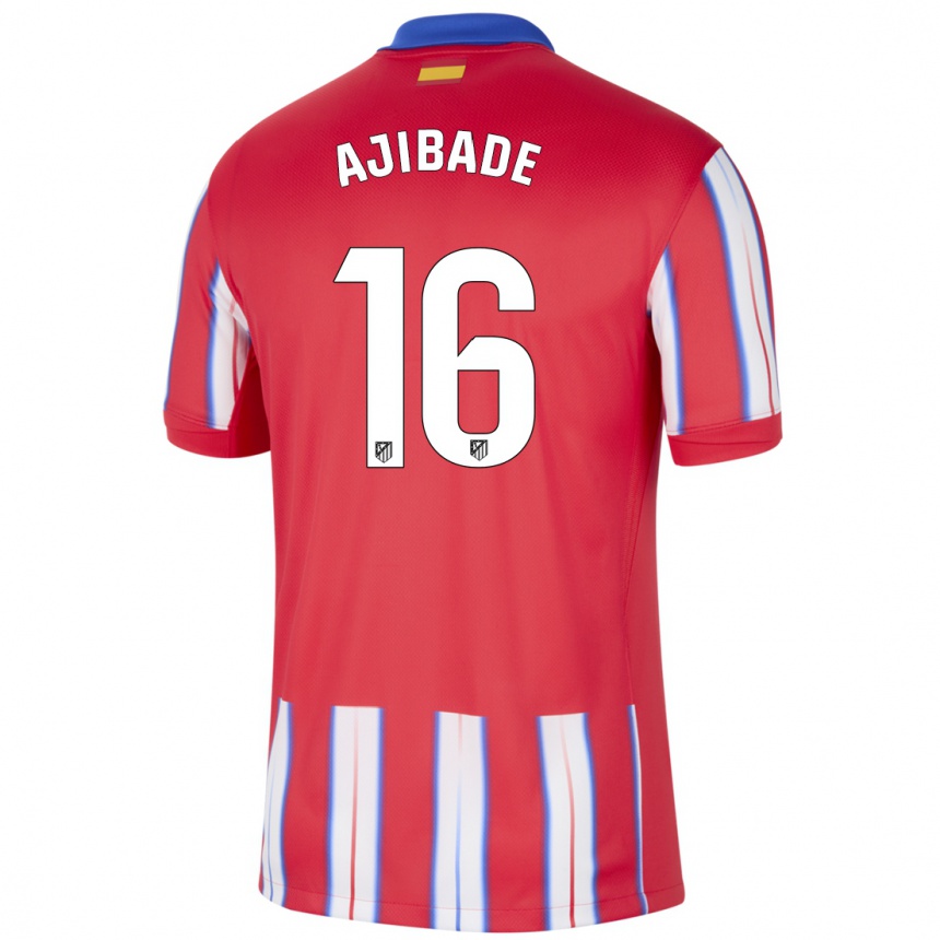 Kids Football Rasheedat Ajibade #16 Red White Blue Home Jersey 2024/25 T-Shirt