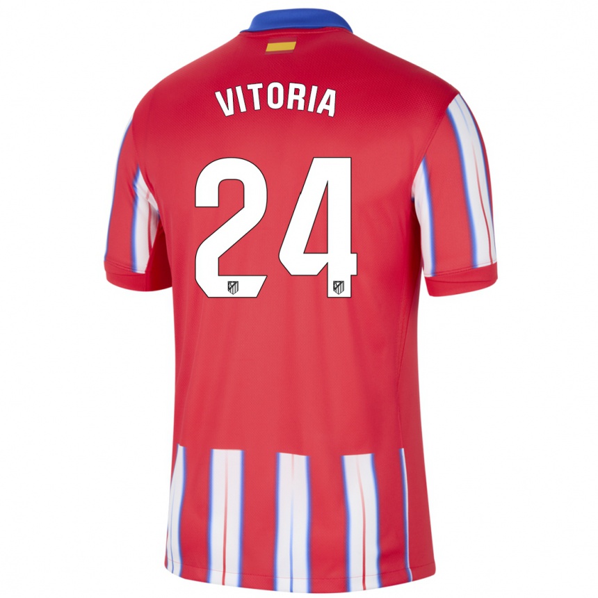 Kids Football Ana Vitória #24 Red White Blue Home Jersey 2024/25 T-Shirt