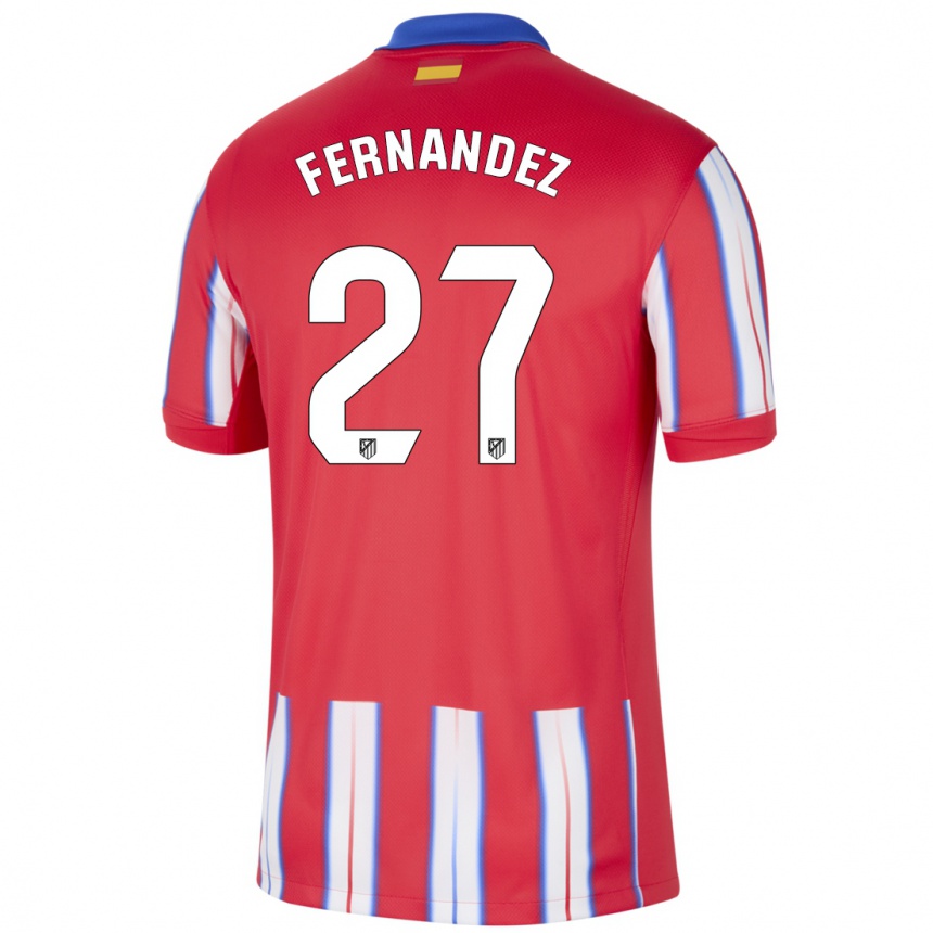 Kids Football Alexia Fernández #27 Red White Blue Home Jersey 2024/25 T-Shirt