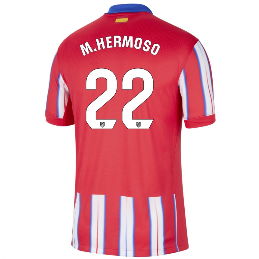 Kids Football Mario Hermoso #22 Red White Blue Home Jersey 2024/25 T-Shirt