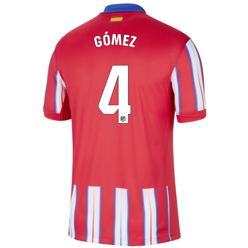 Kids Football Mariano Gómez #4 Red White Blue Home Jersey 2024/25 T-Shirt