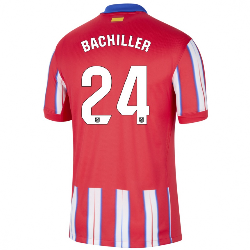 Kids Football Iker Bachiller #24 Red White Blue Home Jersey 2024/25 T-Shirt