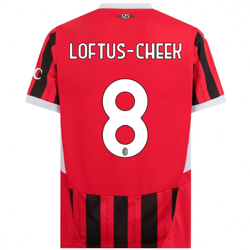 Kids Football Ruben Loftus-Cheek #8 Red Black Home Jersey 2024/25 T-Shirt