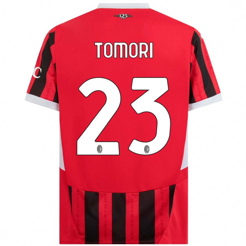 Kids Football Fikayo Tomori #23 Red Black Home Jersey 2024/25 T-Shirt