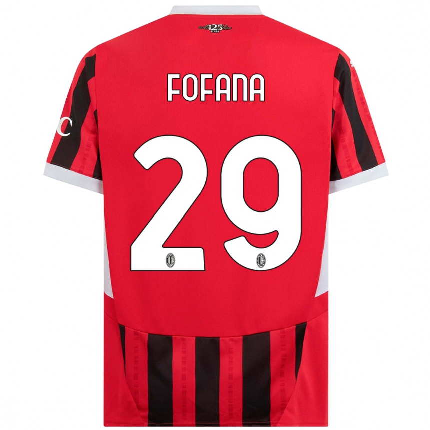 Kids Football Youssouf Fofana #29 Red Black Home Jersey 2024/25 T-Shirt