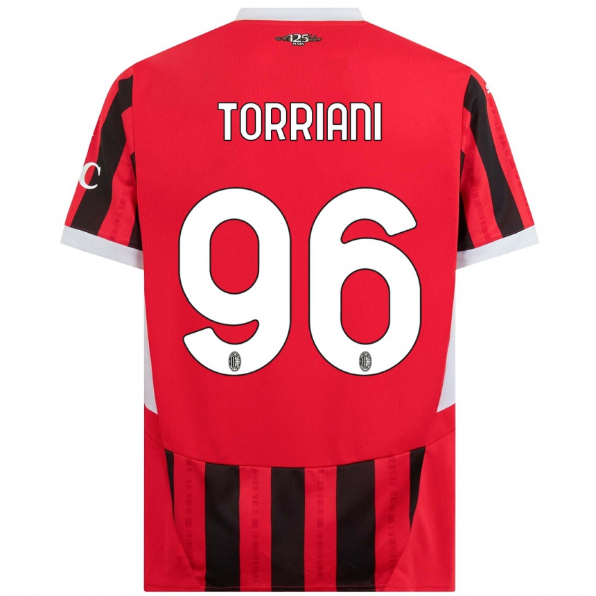 Kids Football Lorenzo Torriani #96 Red Black Home Jersey 2024/25 T-Shirt