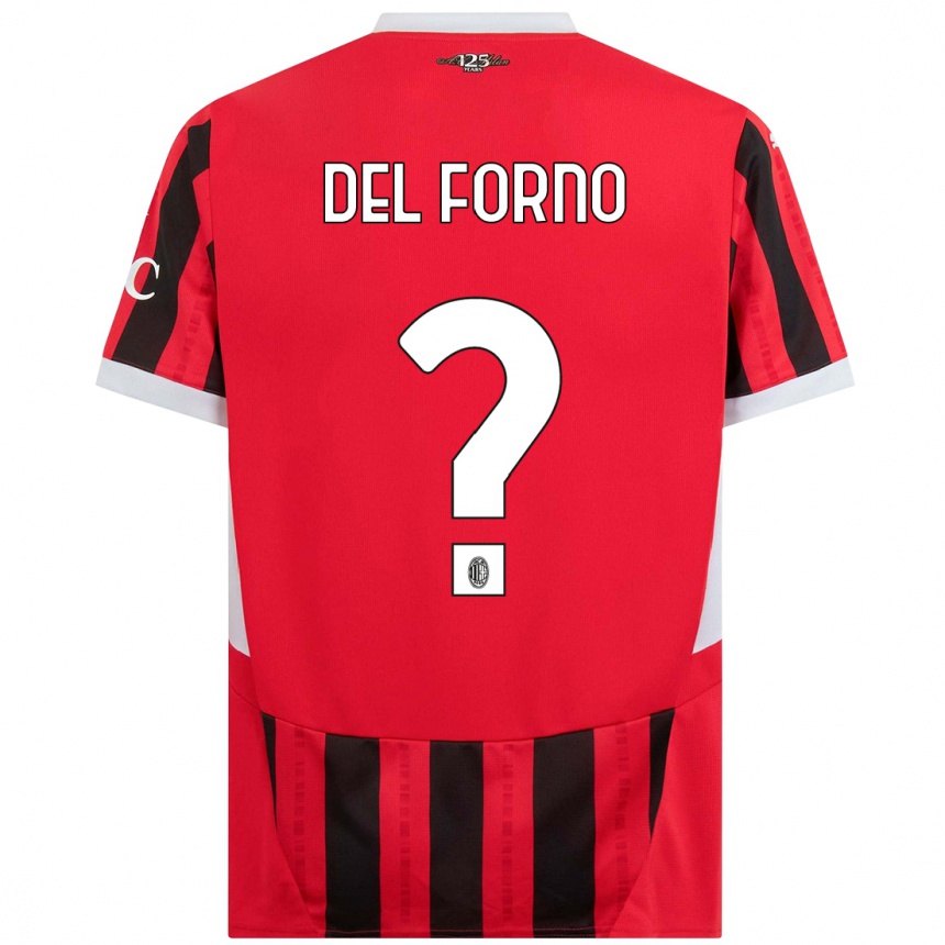 Kids Football Luca Del Forno #0 Red Black Home Jersey 2024/25 T-Shirt