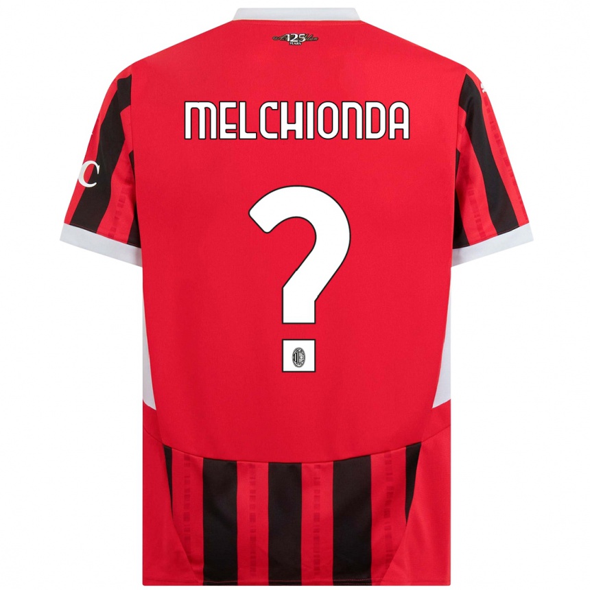 Kids Football Marco Melchionda #0 Red Black Home Jersey 2024/25 T-Shirt