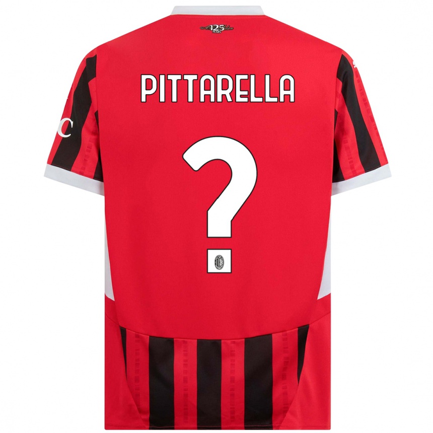 Kids Football Matteo Pittarella #0 Red Black Home Jersey 2024/25 T-Shirt