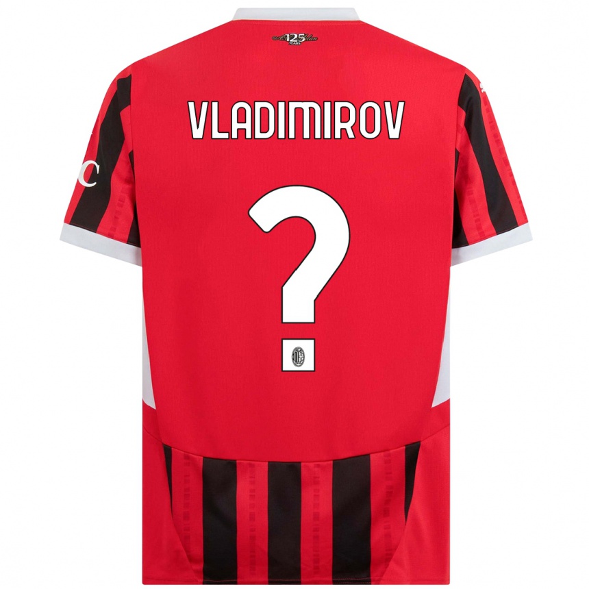 Kids Football Valeri Vladimirov #0 Red Black Home Jersey 2024/25 T-Shirt