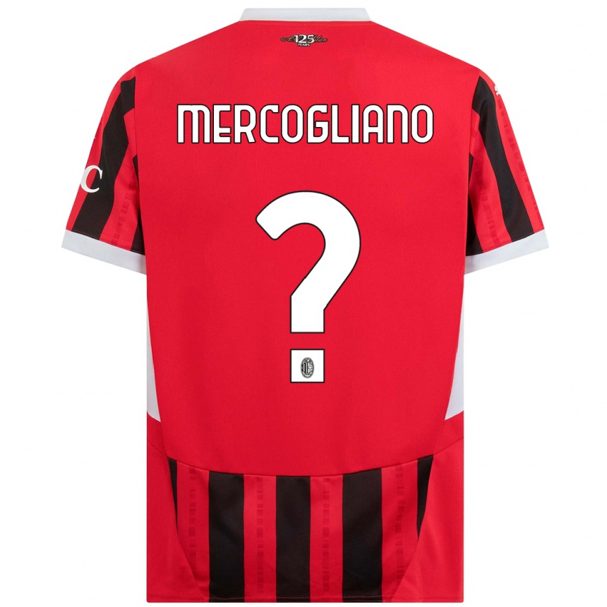 Kids Football Mattia Mercogliano #0 Red Black Home Jersey 2024/25 T-Shirt