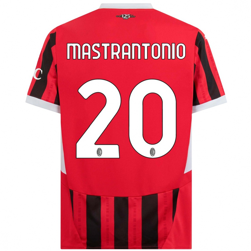 Kids Football Davide Mastrantonio #20 Red Black Home Jersey 2024/25 T-Shirt