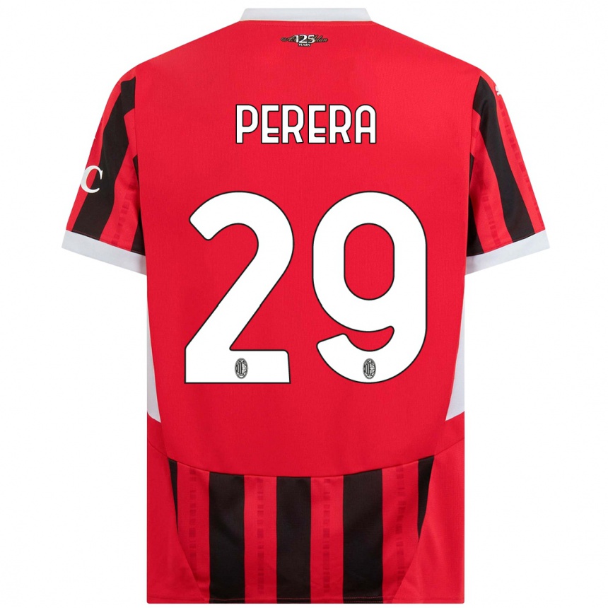 Kids Football Nirash Perera #29 Red Black Home Jersey 2024/25 T-Shirt