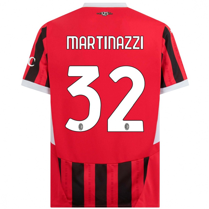 Kids Football Luca Martinazzi #32 Red Black Home Jersey 2024/25 T-Shirt