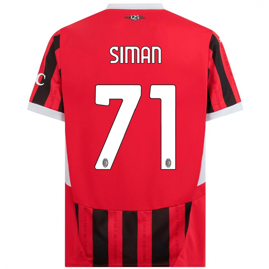 Kids Football Alexandru Șiman #71 Red Black Home Jersey 2024/25 T-Shirt