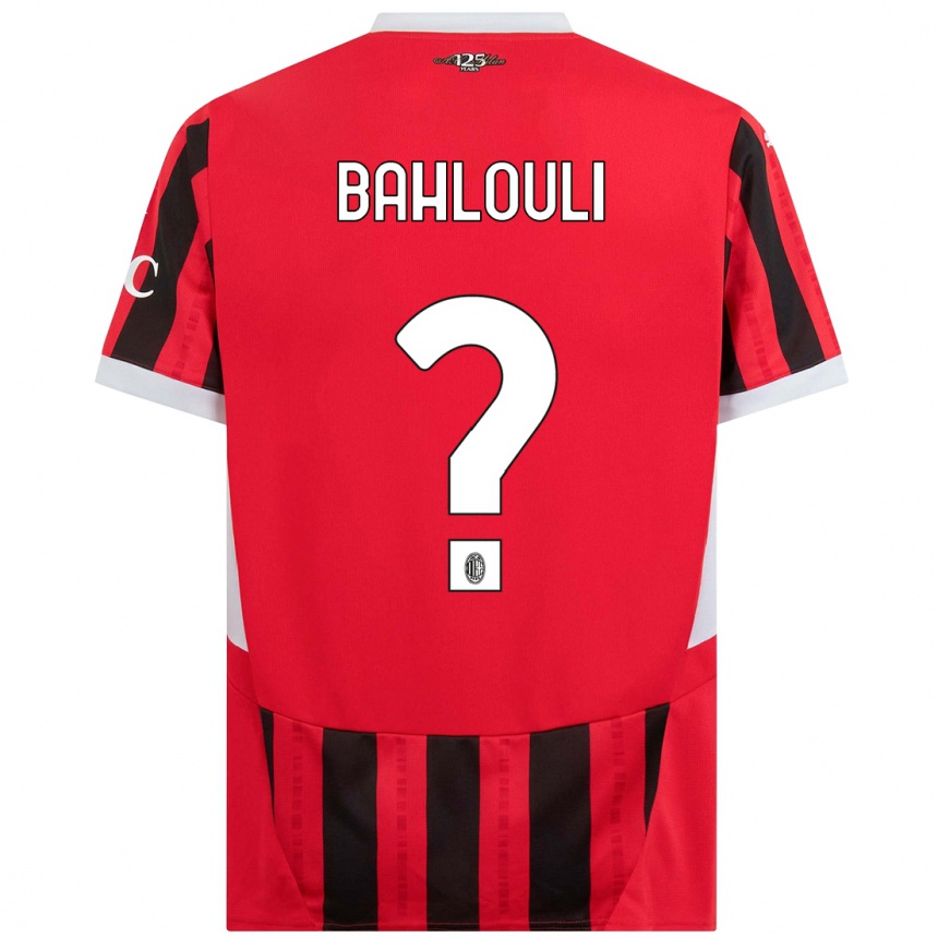 Kids Football Nesrine Bahlouli #0 Red Black Home Jersey 2024/25 T-Shirt