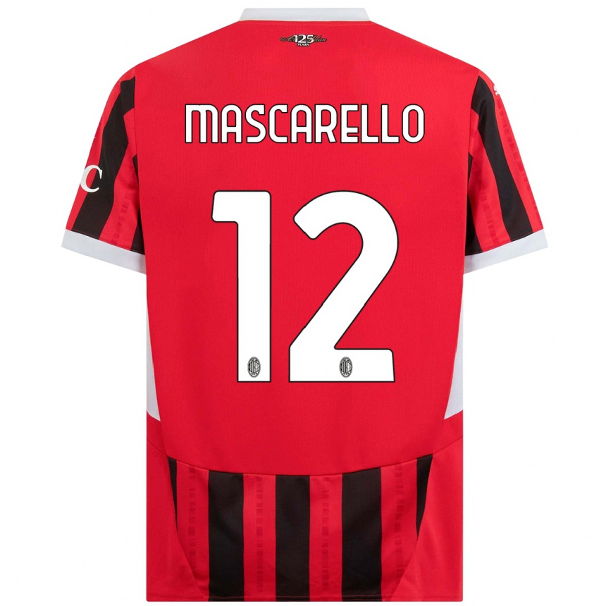 Kids Football Marta Mascarello #12 Red Black Home Jersey 2024/25 T-Shirt