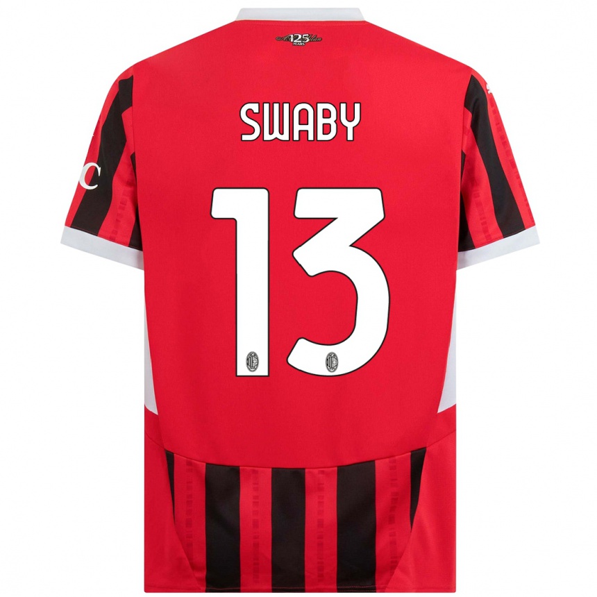 Kids Football Allyson Swaby #13 Red Black Home Jersey 2024/25 T-Shirt