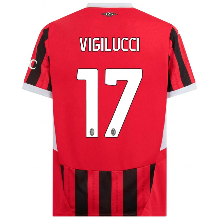 Kids Football Valery Vigilucci #17 Red Black Home Jersey 2024/25 T-Shirt