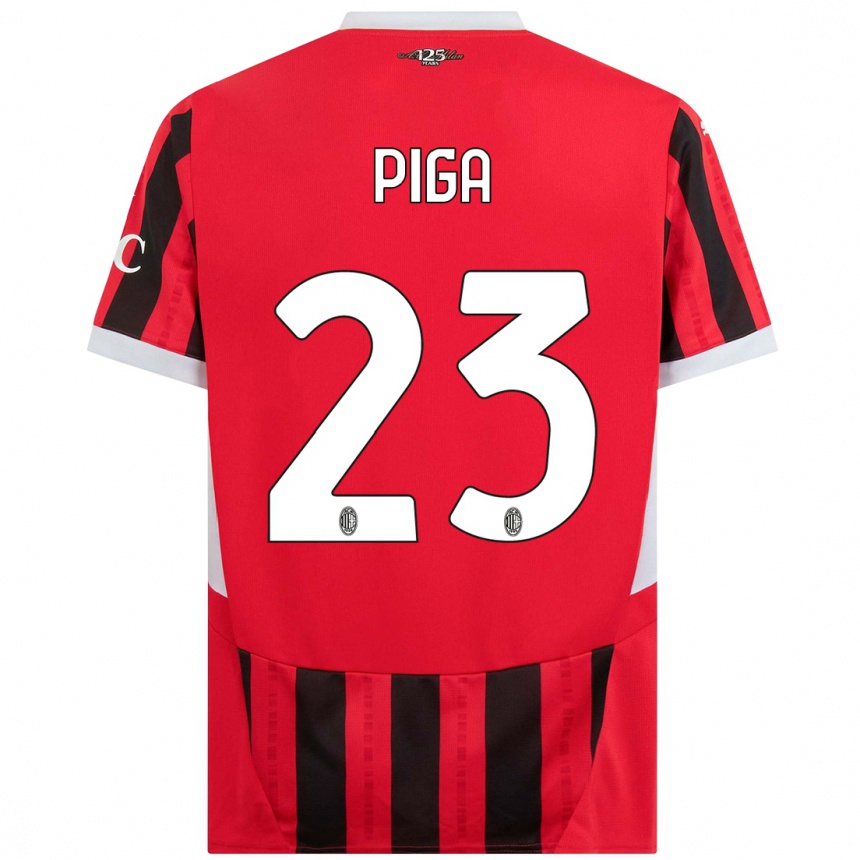 Kids Football Julie Piga #23 Red Black Home Jersey 2024/25 T-Shirt