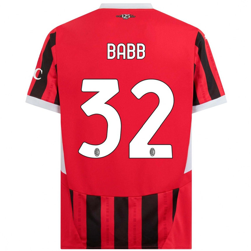 Kids Football Selena Delia Babb #32 Red Black Home Jersey 2024/25 T-Shirt