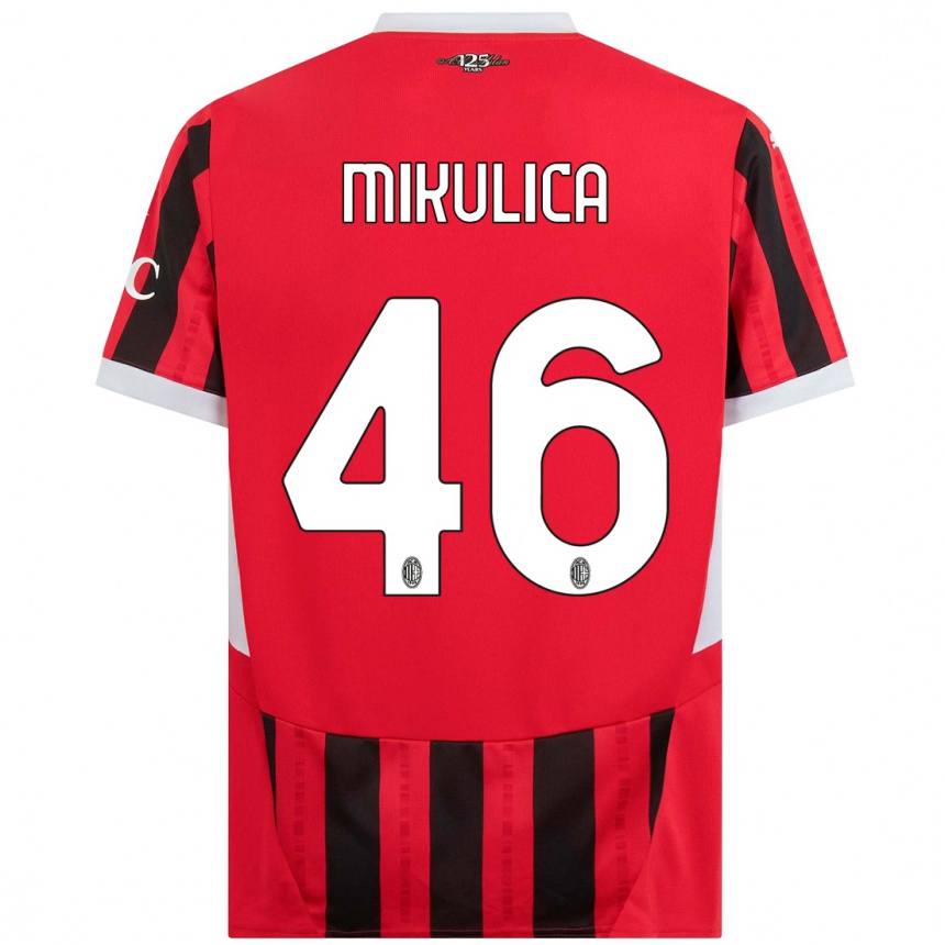 Kids Football Petra Mikulica #46 Red Black Home Jersey 2024/25 T-Shirt