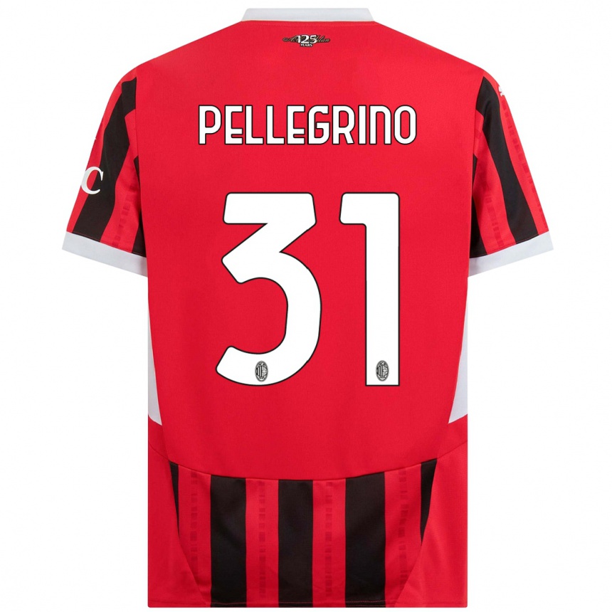 Kids Football Marco Pellegrino #31 Red Black Home Jersey 2024/25 T-Shirt