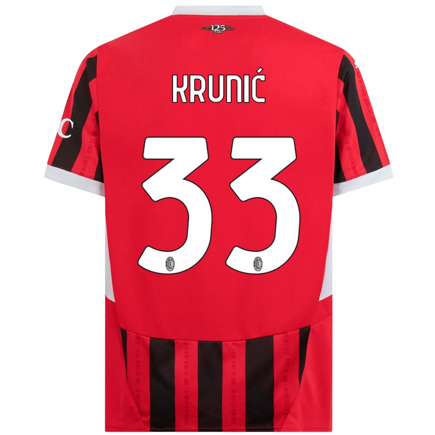 Kids Football Rade Krunic #33 Red Black Home Jersey 2024/25 T-Shirt