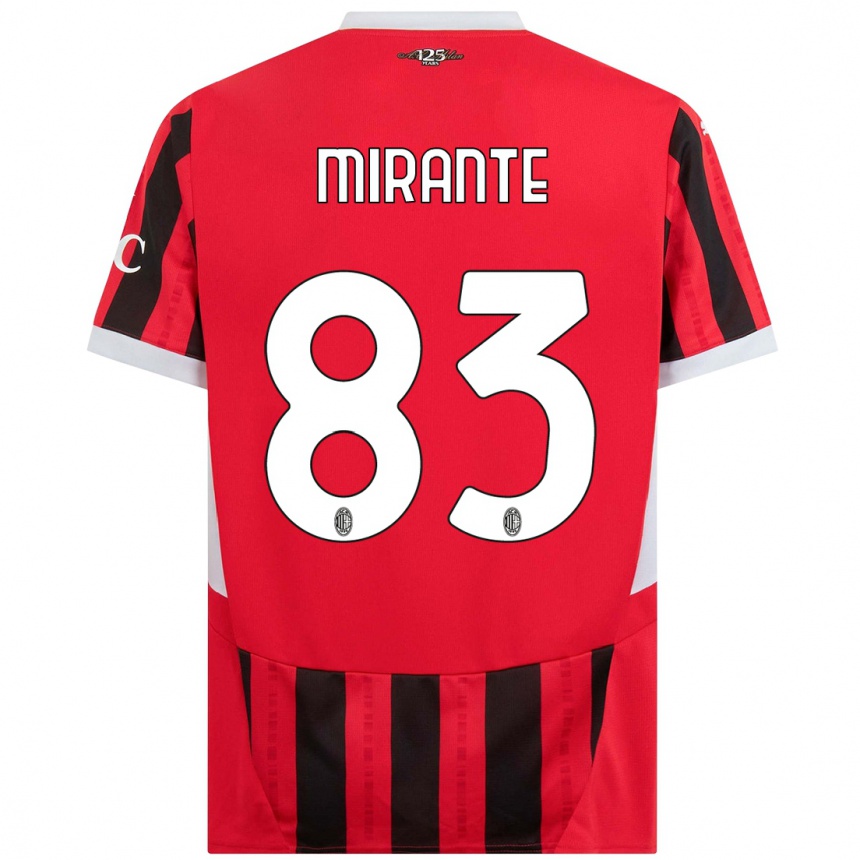 Kids Football Antonio Mirante #83 Red Black Home Jersey 2024/25 T-Shirt