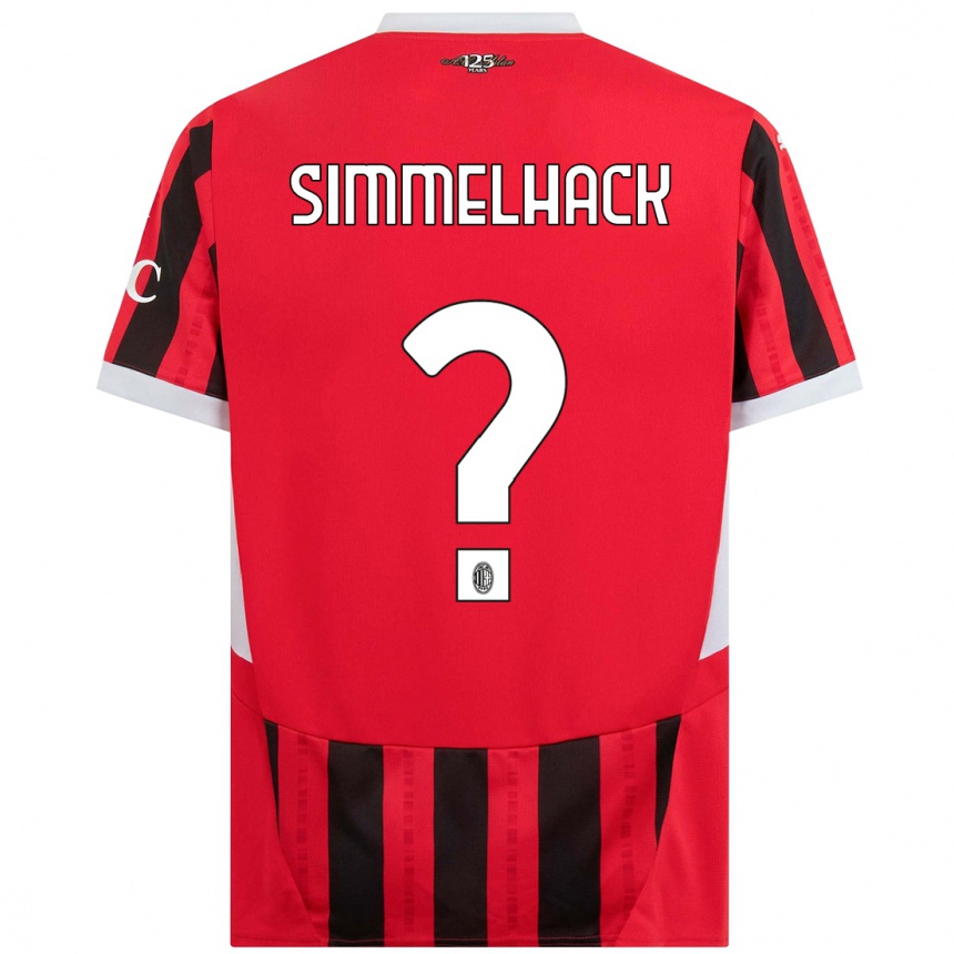 Kids Football Alexander Simmelhack #0 Red Black Home Jersey 2024/25 T-Shirt