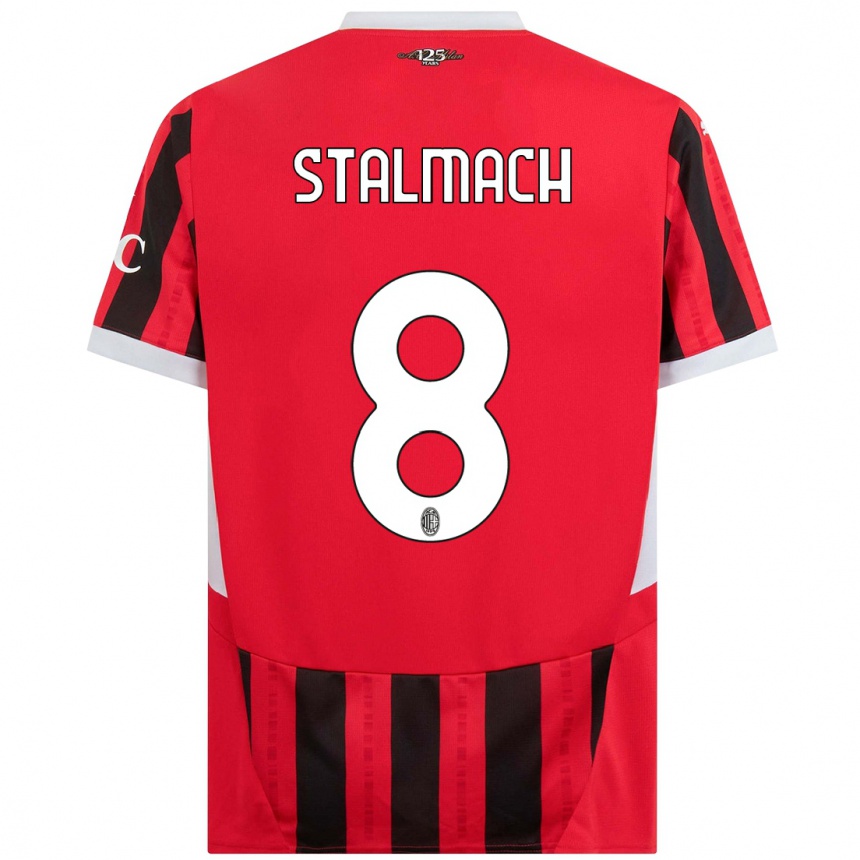 Kids Football Dariusz Stalmach #8 Red Black Home Jersey 2024/25 T-Shirt